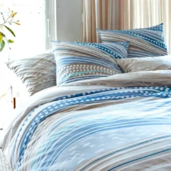 BecquetHousse de couette réversible en coton bleu - PACIFIQUE