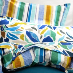 BecquetHousse de couette réversible en coton blanche à motif floral graphique - FESTIVE