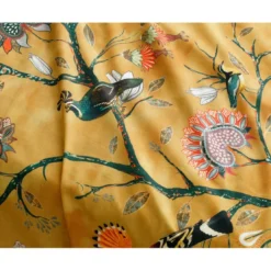 BecquetHousse de couette réversible en coton jaune ocre à motif tropical - JARDIN EXTRAORDINAIRE