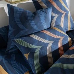 BecquetHousse de couette réversible en coton bleu marine - SPORTY CHIC