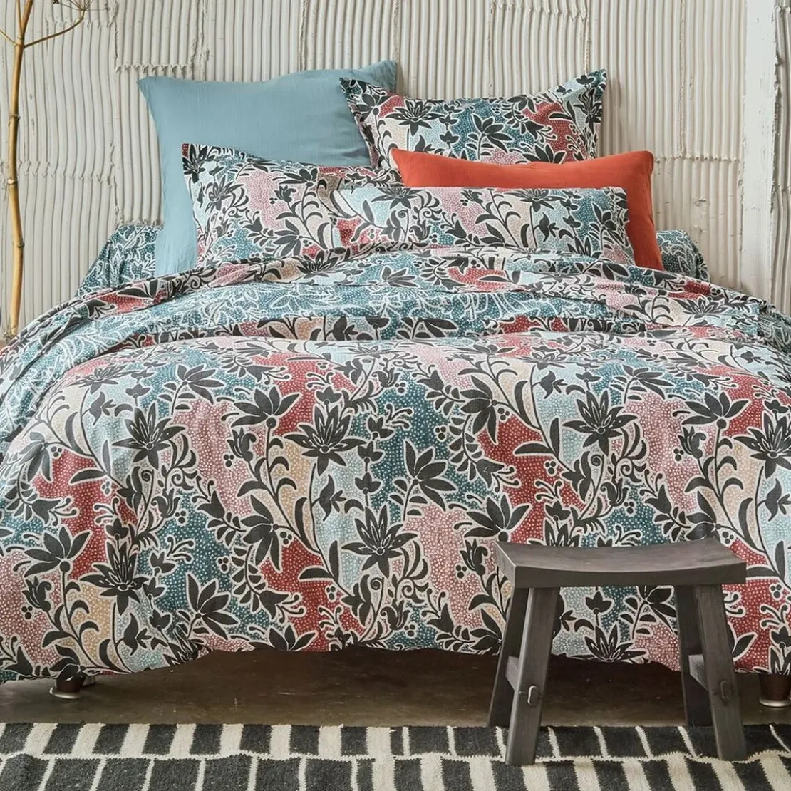BecquetHousse de couette réversible en coton multicolore motif floral graphique - DR. IRINA
