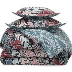 BecquetHousse de couette réversible en coton multicolore motif floral graphique - DR. IRINA