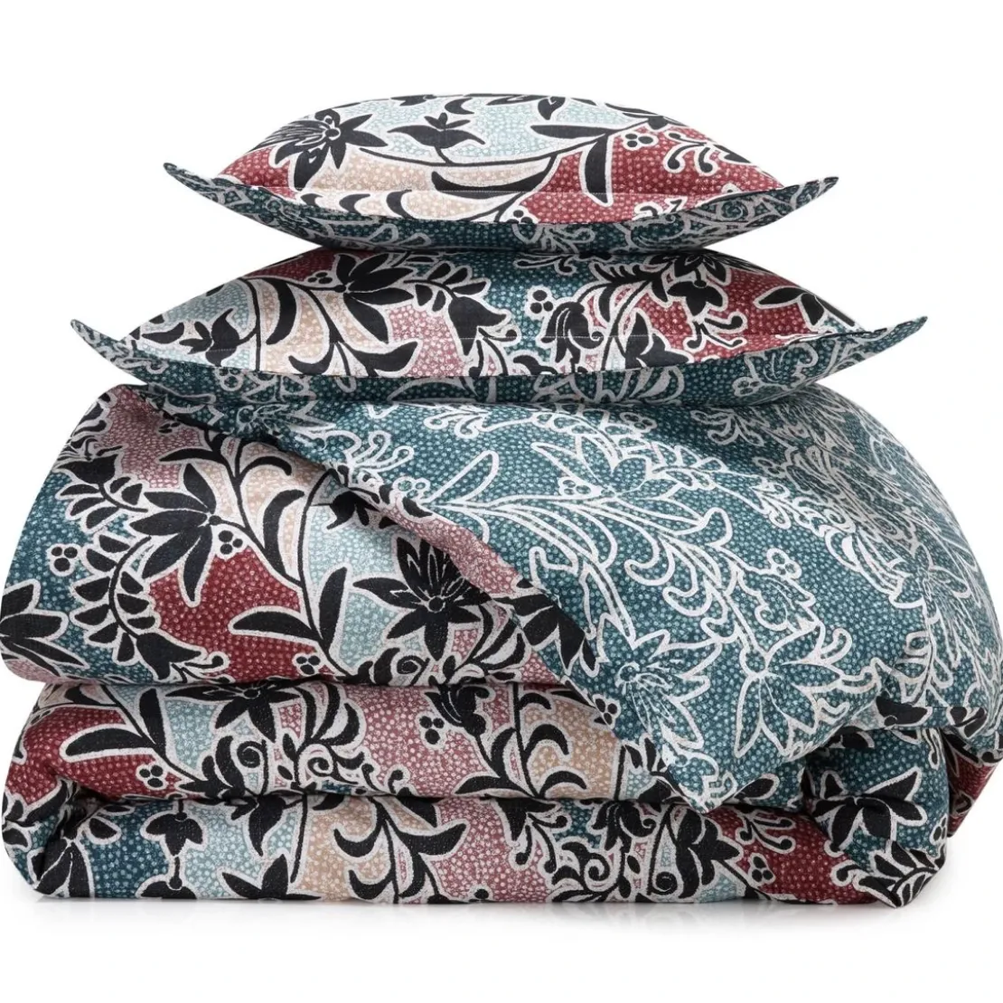 BecquetHousse de couette réversible en coton multicolore motif floral graphique - DR. IRINA