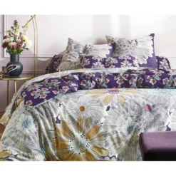 BecquetHousse de couette réversible en coton violette à motif floral - PURPLE FLO