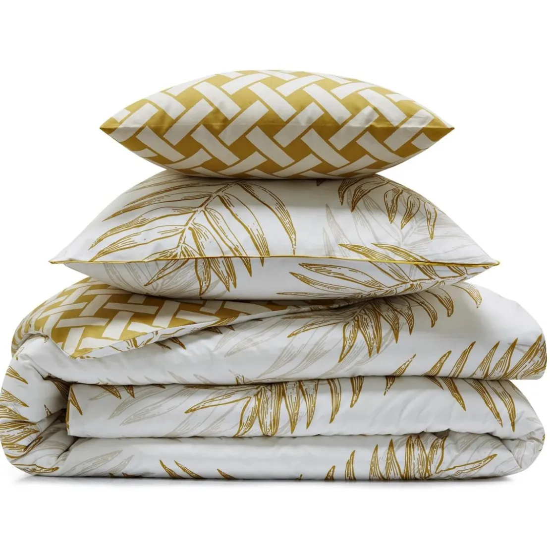 BecquetHousse de couette révesible en coton blanc à motif palmier - PALRI