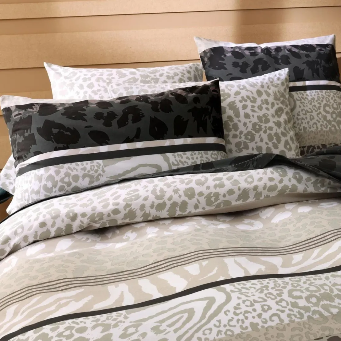 BecquetHousse de couette réversible en polycoton blanc cassé à motif léopard - ZEBRA