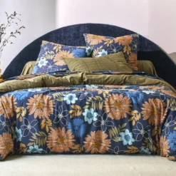 BecquetHousse de couette réversible en polycoton bleu - FLOW BLEU