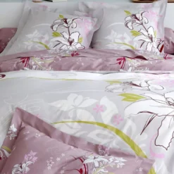 BecquetHousse de couette réversible en coton écrue à motif floral - JOELY