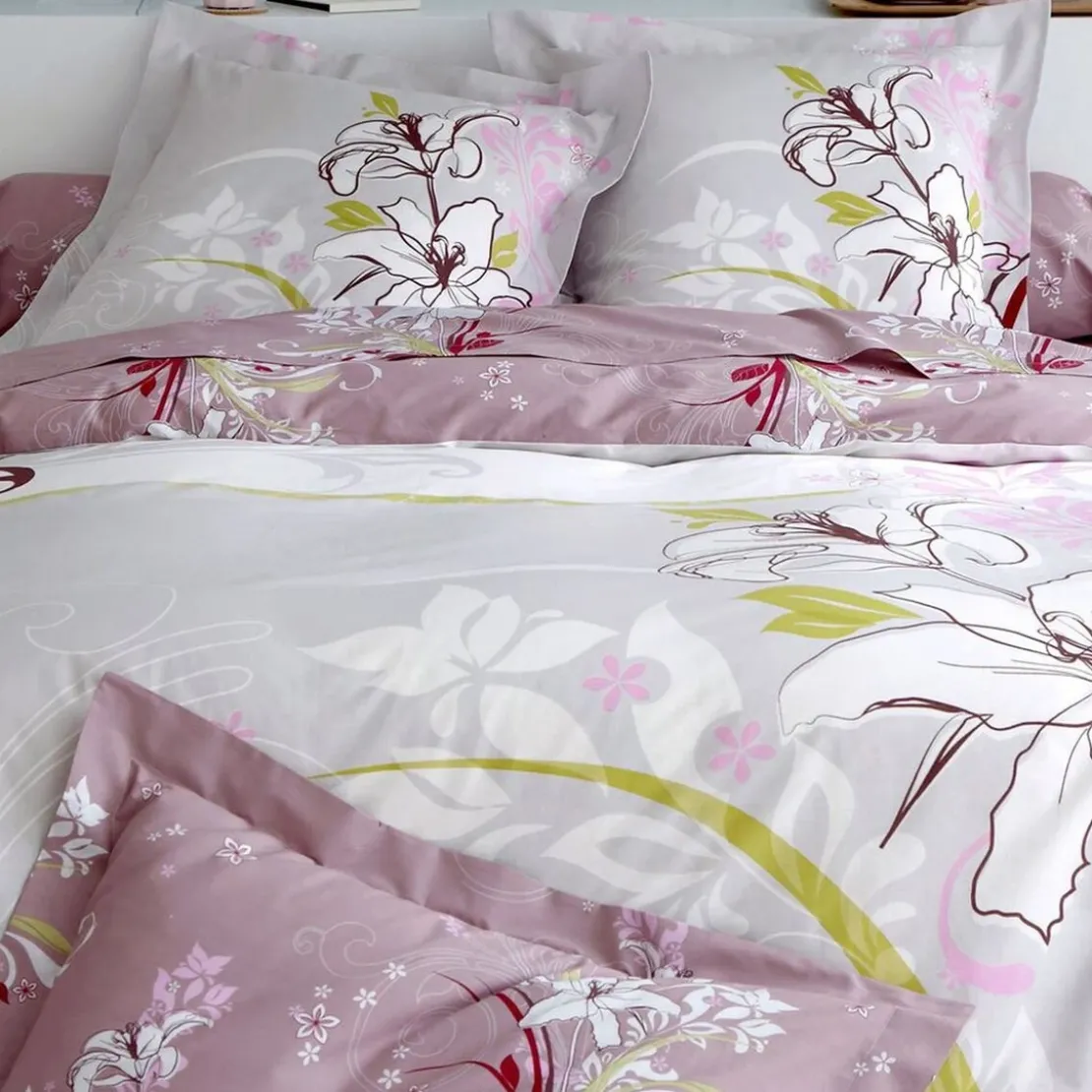 BecquetHousse de couette réversible en coton écrue à motif floral - JOELY