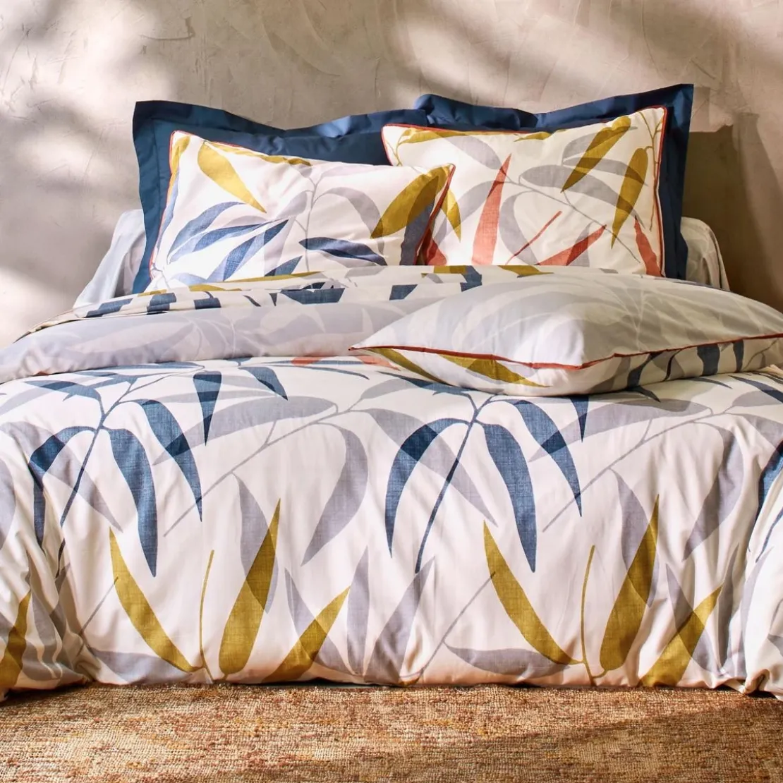 BecquetHousse de couette réversible en percale de coton blanc cassé - MEXICAINE