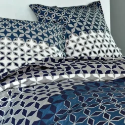 BecquetHousse de couette réversible en coton gris- THIBAULT