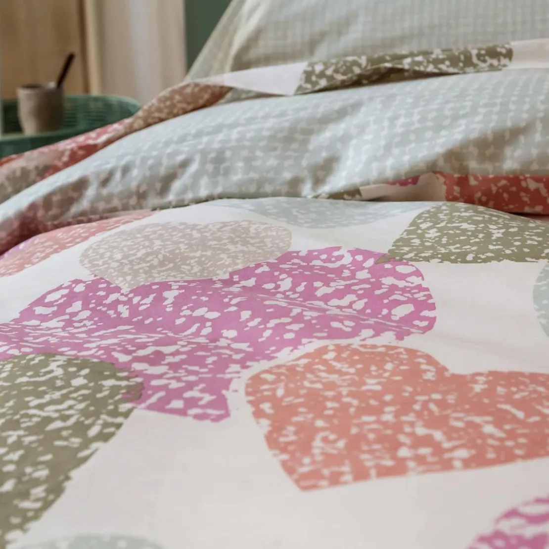 BecquetHousse de couette réversible en flanelle écrue - LOVERS