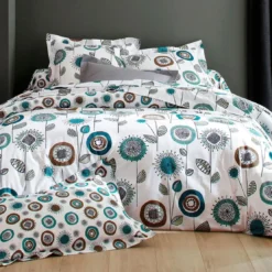 BecquetHousse de couette révérsible en coton blanche à motif floral - FIFTY