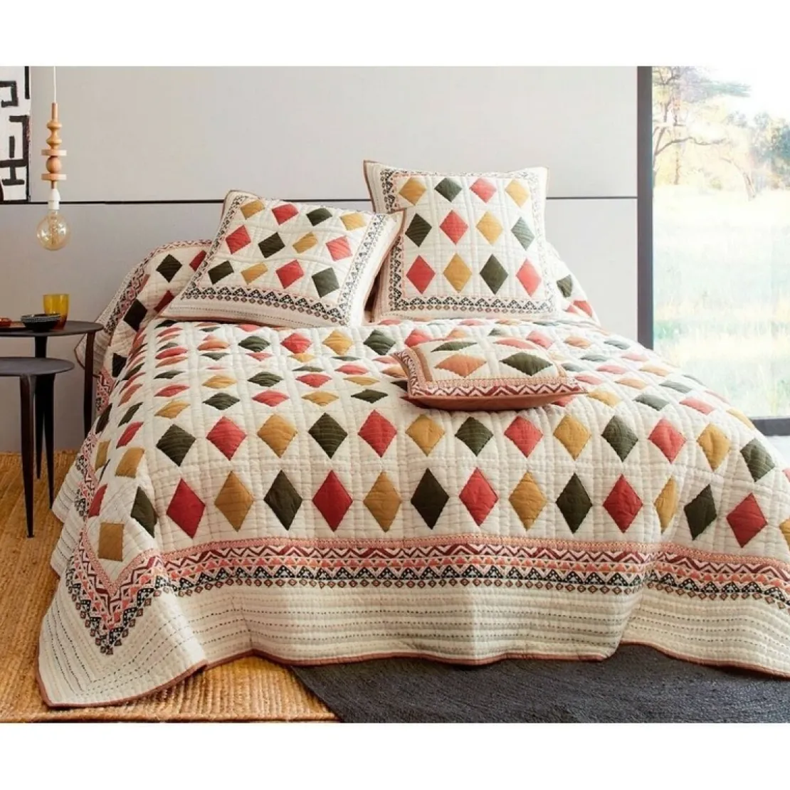 BecquetHousse de coussin ADANA boutis ethnique - orange poterie