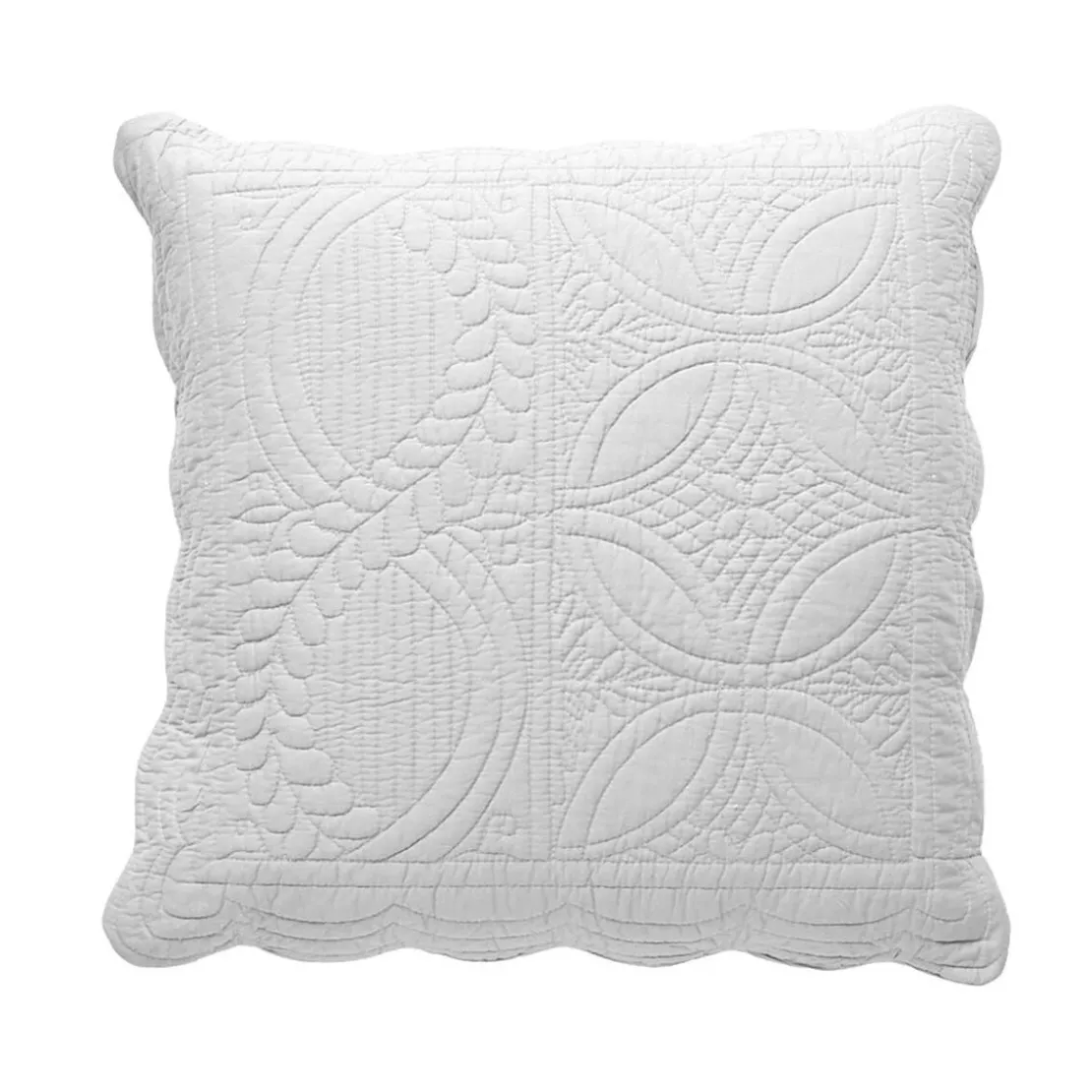 BecquetHousse de coussin boutis en coton BAILLARGUES blanc
