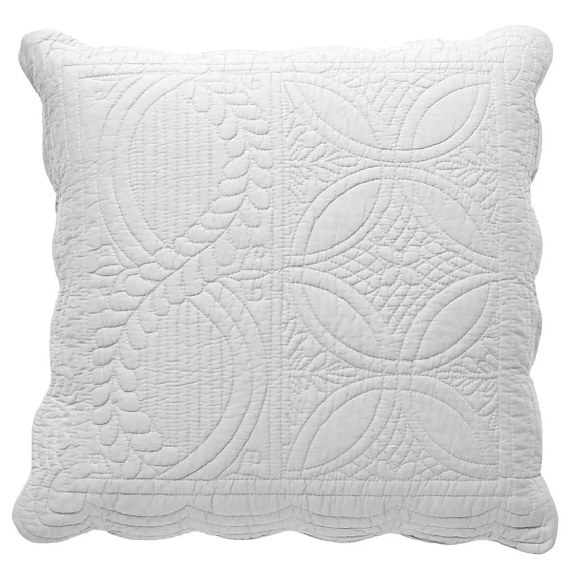 BecquetHousse de coussin boutis en coton BAILLARGUES blanc