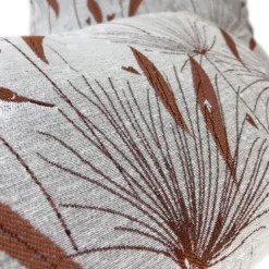 BecquetHousse de coussin en coton écru à motif floral rouge tomette - MIYAJIMA