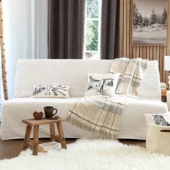 BecquetHousse de coussin en coton beige - ALLOS CLIC CLAC