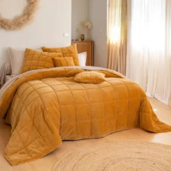 BecquetHousse de coussin en coton jaune ocre - VALOU