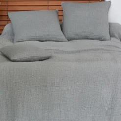 BecquetHousse de coussin en gaze de coton WELLS - gris