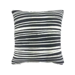 BecquetHousse de coussin en polyester écru à rayures noires - CHARLINE