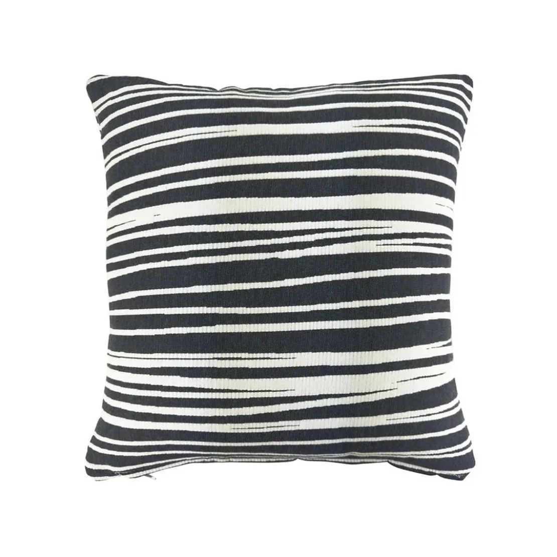 BecquetHousse de coussin en polyester écru à rayures noires - CHARLINE