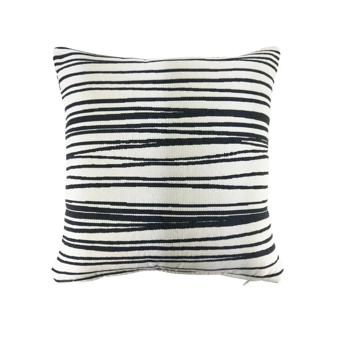 BecquetHousse de coussin en polyester écru à rayures noires - CHARLINE
