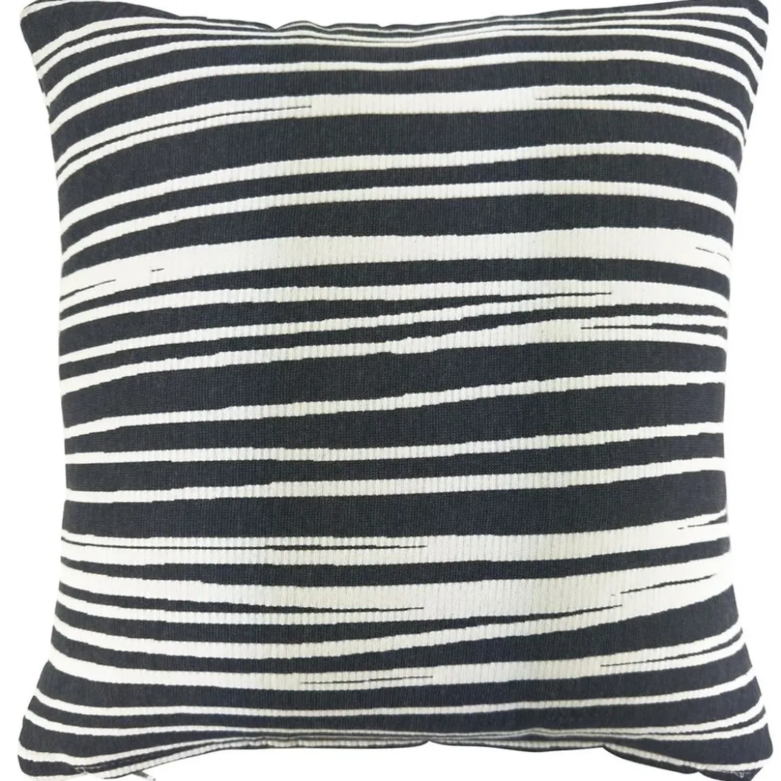 BecquetHousse de coussin en polyester écru à rayures noires - CHARLINE