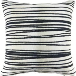 BecquetHousse de coussin en polyester écru à rayures noires - CHARLINE