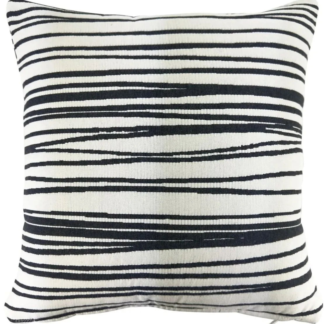 BecquetHousse de coussin en polyester écru à rayures noires - CHARLINE