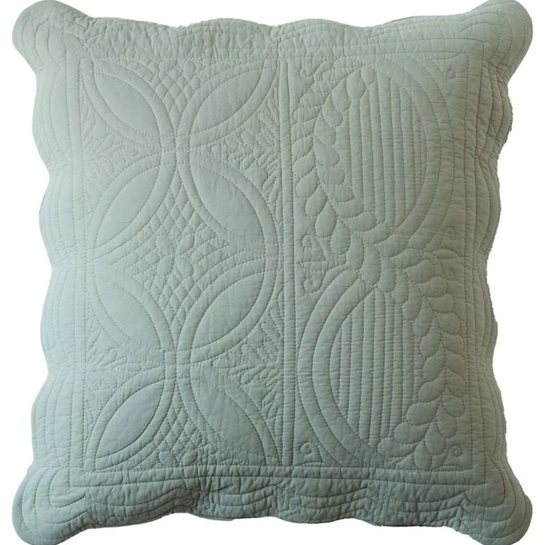 BecquetHousse de coussin matelassée en coton vert amande - BAILLARGUES