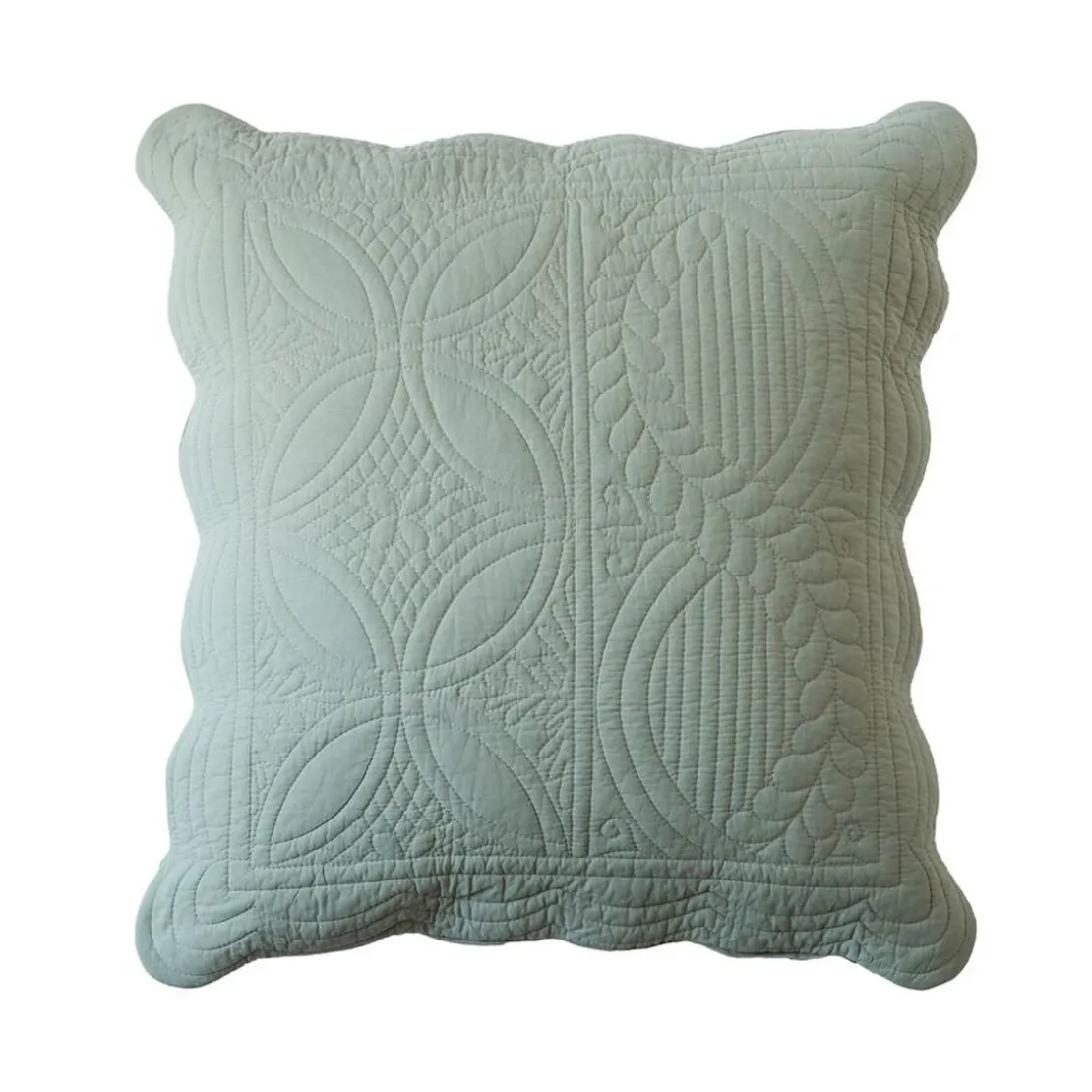 BecquetHousse de coussin matelassée en coton vert amande - BAILLARGUES