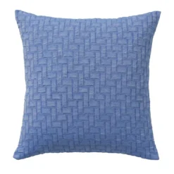 BecquetHousse de coussin, oreiller en coton tissé jacquard CL.LADRI Bleue