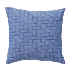 BecquetHousse de coussin, oreiller en coton tissé jacquard CL.LADRI Bleue