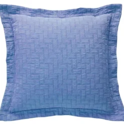 BecquetHousse de coussin, oreiller en coton tissé jacquard CL.LADRI Bleue