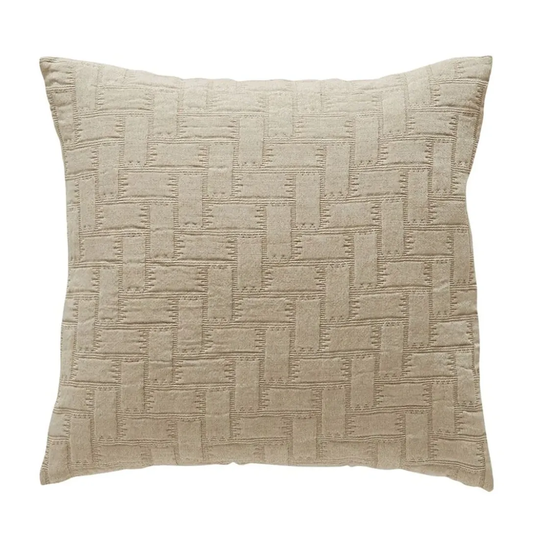 BecquetHousse de Coussin, oreiller en Coton tissé jacquard CL.LADRI - Beige