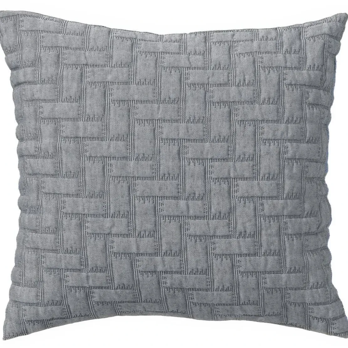 BecquetHousse de coussin, oreiller tissé en coton jacquard floqué CL.LADRI - gris perle