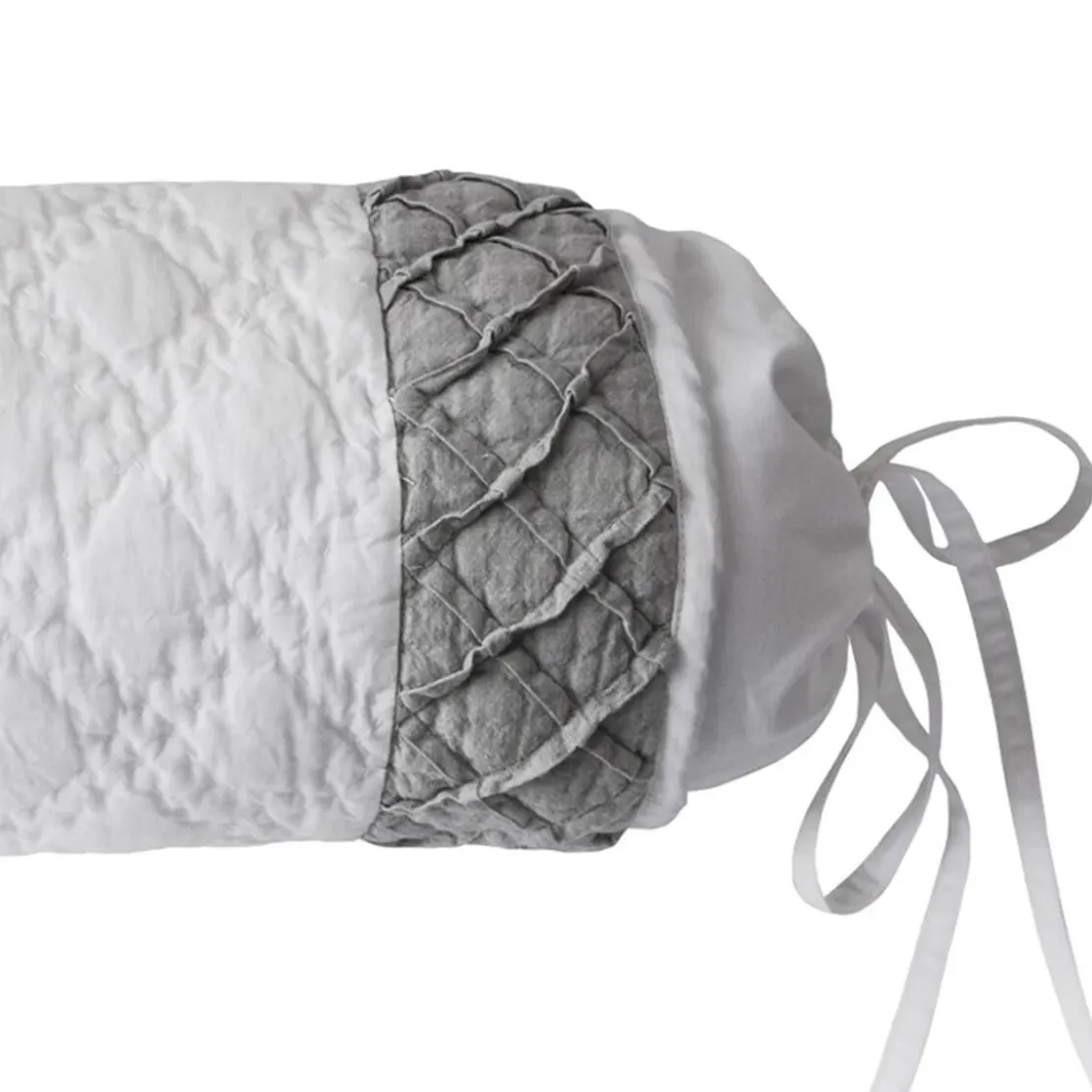 BecquetHousse de coussin polochon 50x15 - Blanc