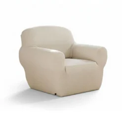BecquetHousse de fauteuil bi-extensibles CORA BI - blanc écru