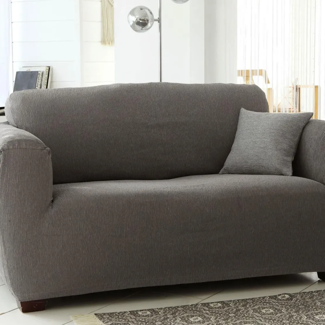 BecquetHousse de fauteuil YUTA - gris perle