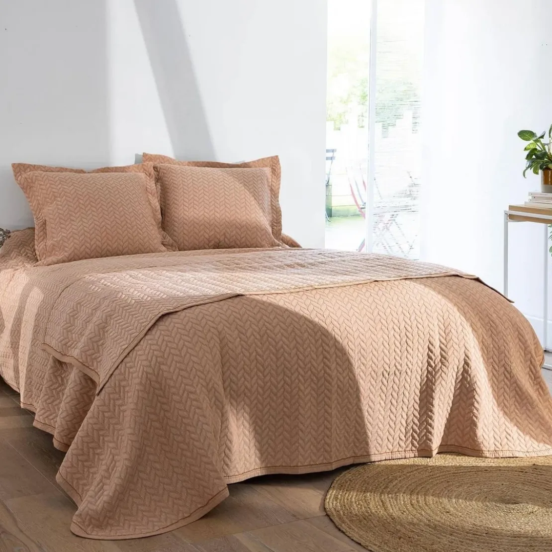 BecquetHousse d'oreiller en coton JUDITE - rose blush
