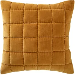 BecquetHousse d'oreiller en coton velours jaune ocre - VALOU