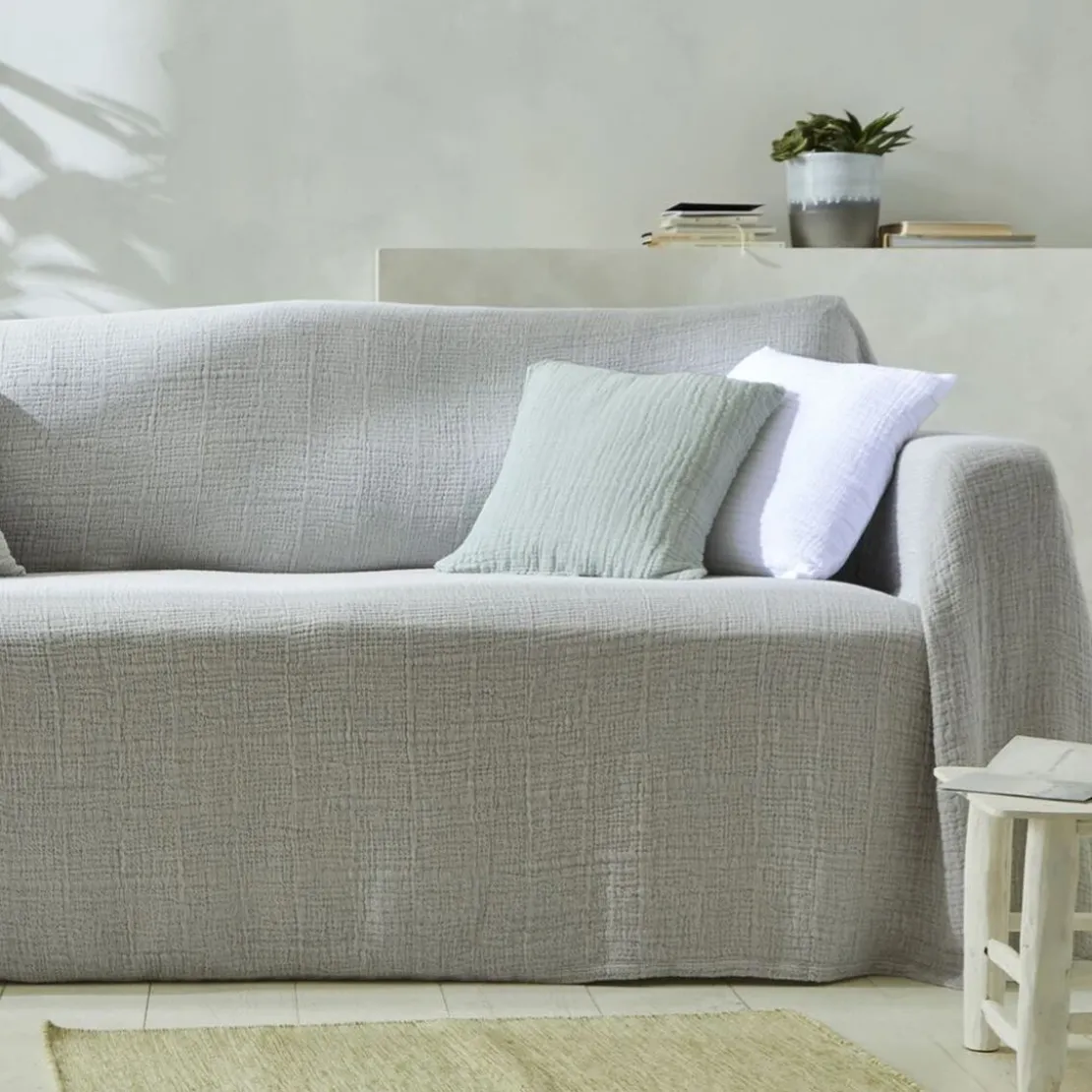 BecquetHousse d'oreiller en gaze de coton WELLS - gris