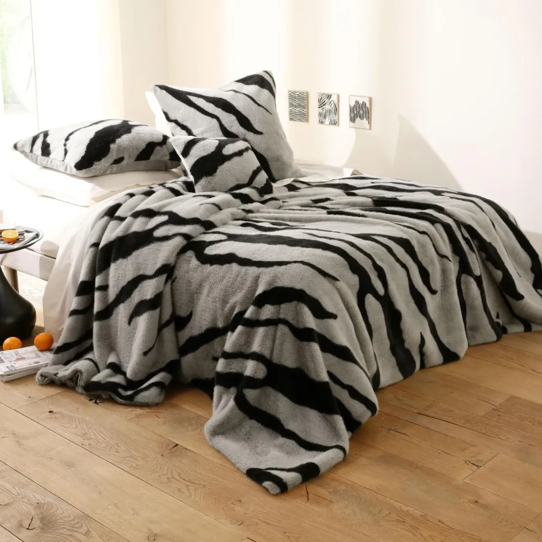 BecquetHousse d'oreiller en polyester noir - ZEBRU