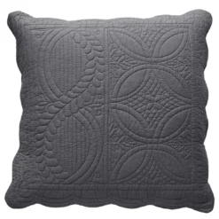 BecquetHousse d'oreiller et de coussin en boutis uni coton - Gris foncé