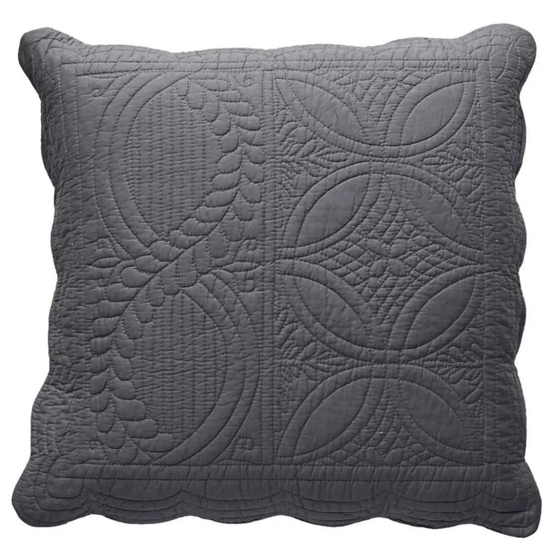 BecquetHousse d'oreiller et de coussin en boutis uni coton - Gris foncé