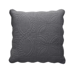 BecquetHousse d'oreiller et de coussin en boutis uni coton - Gris foncé