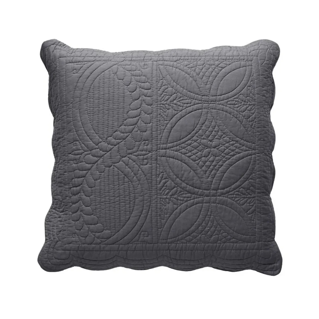 BecquetHousse d'oreiller et de coussin en boutis uni coton - Gris foncé