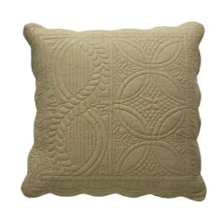 BecquetHousse d'oreiller et de coussin en boutis uni coton - Beige ficelle