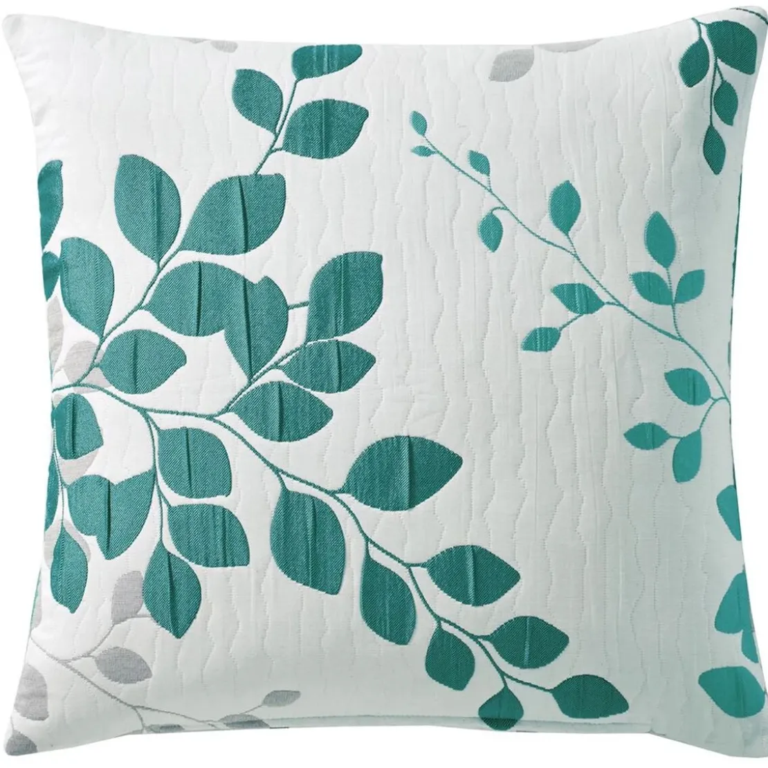 BecquetHousse d'oreillerjacquard motif végétal FANNY - Turquoise